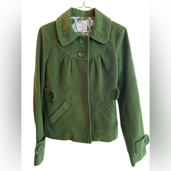 Green Peacoat Jacket - Picture 2 of 4